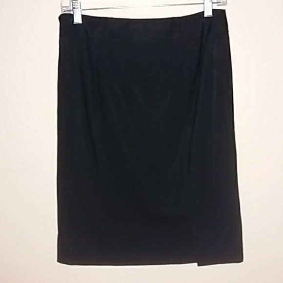 THEORY Black Pencil Skirt 2 Back Slits Sz 2 - Picture 4 of 7